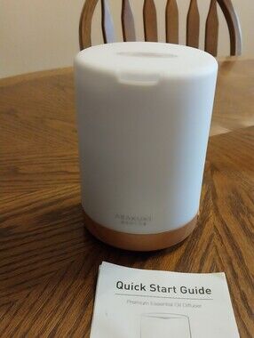 White and Wood Ultrasonic Aroma Diffuser